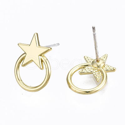 Alloy Stud Earring Findings PALLOY-T064-72LG-RS-1