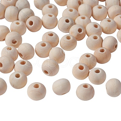 Unfinished Wood Beads X-WOOD-S651-8mm-LF-1