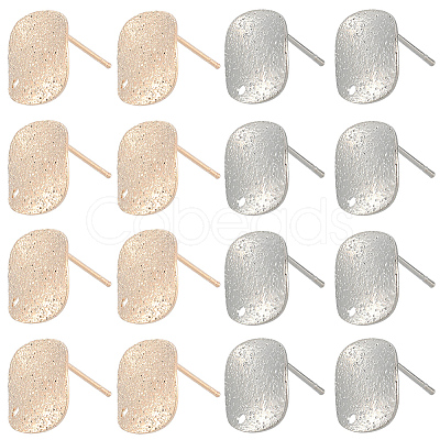 40Pcs 2 Colors Brass Stud Earrings Findings KK-SC0006-86-1