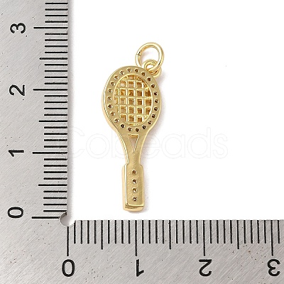 Rack Plating Brass & Clear Cubic Zirconia Pendants X-KK-L216-058G-1