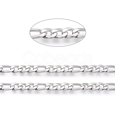 Tarnish Resistant 304 Stainless Steel Figaro Chain CHS-M003-12P-B-1
