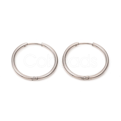 Tarnish Resistant 201 Stainless Steel Huggie Hoop Earrings EJEW-L250-01M-P-1