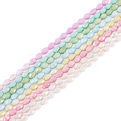 8Strands 8 Colors Anti-Tarnish Electroplate Glass Beads Strands GLAA-TA0003-79-1
