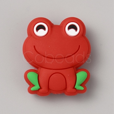 Frog Food Grade Eco-Friendly Silicone Focal Beads LS-SIL-WH0006-29A-1