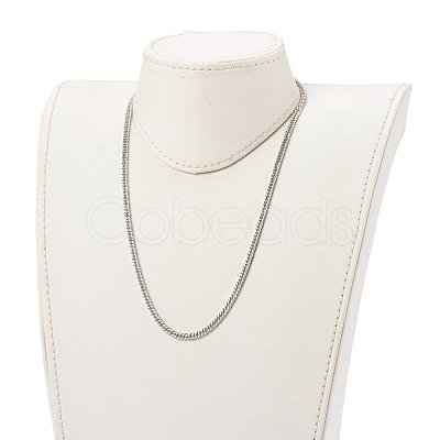 Non-Tarnish 304 Stainless Steel Diamond Cut Cuban Link Chain Necklaces NJEW-JN03368-02-1