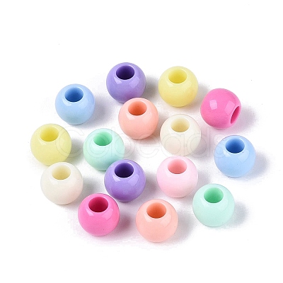 Opaque Plastic European Beads KY-N025-15-1