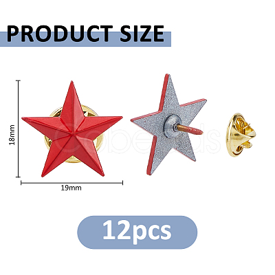 12Pcs Star Alloy Lapel Pin Backs for Backpack Clothes JEWB-FH0003-07B-1