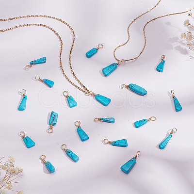 50Pcs Dyed Natural Howlite Pendants PALLOY-AB00142-1