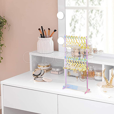 1 Set 3-Tier Coat Hanger Acrylic Earring Display Holder AJEW-OC0005-21-1