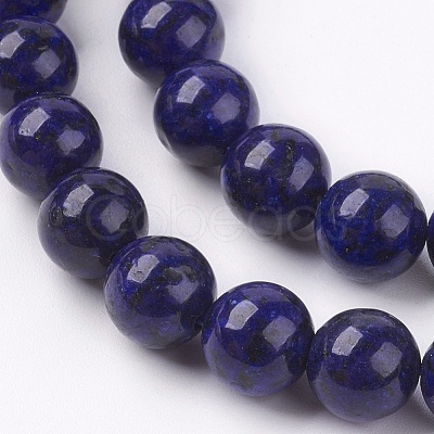Dyed Natural Lapis Lazuli Bead Strands G-R173-8mm-01-1