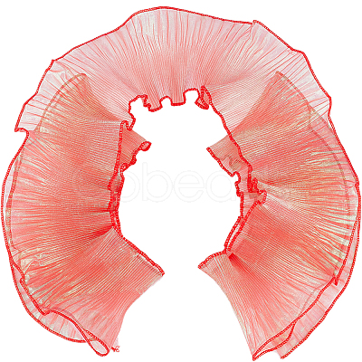 10 Yards Mermaid Color Polyester Pleated Lace Trim Ribbon DIY-WH0419-43F-1