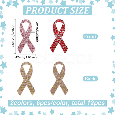 12Pcs 2 Colors Hot Glue & Rhinestone Sequin Patches PATC-FG0002-50-1