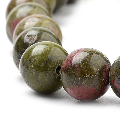 Natural Unakite Beads Strands X-G-S259-14-4mm-1