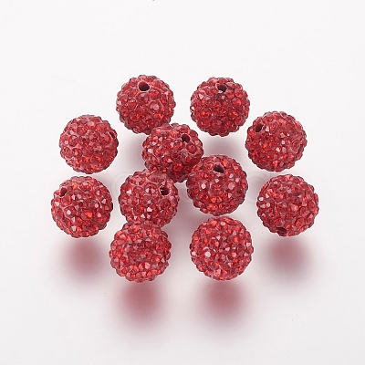 Polymer Clay Rhinestone Beads X-RB-K050-8mm-C22-1