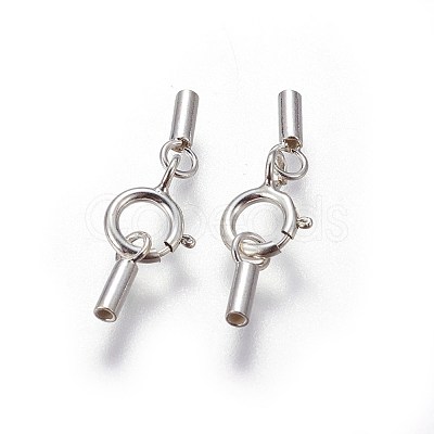 925 Sterling Silver Spring Ring Clasps STER-G019-A-08S-1