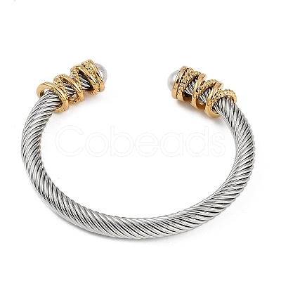 Ion Plating(IP) 304 Stainless Steel Cuff Bangles for Women STAS-M023-16GP-1