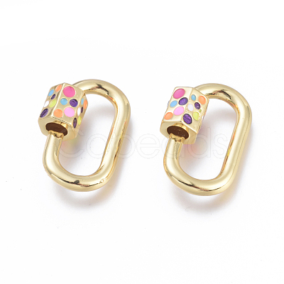 Brass Screw Carabiner Lock Charms KK-I673-01G-1