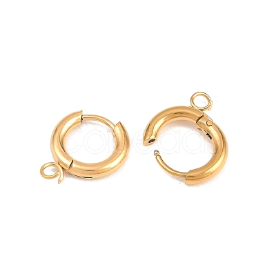 316 Stainless Steel Huggie Hoop Earring Findings X-EJEW-B158-01A-G-1