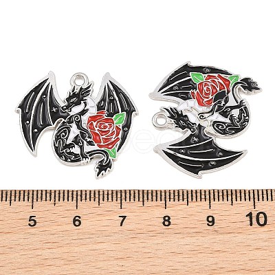 Alloy with Black Enamel Pendants AL-CBA2919-02P-11-1
