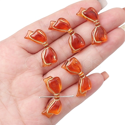 Imitation Amber Transparent Acrylic Beads X-MACR-D071-02A-1