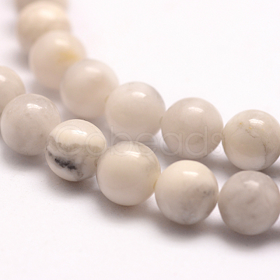 Natural Howlite Beads Strands G-E380-08-4mm-1