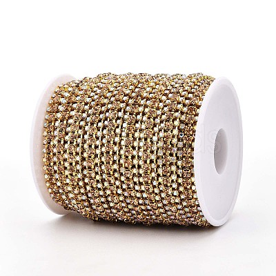 Iron Rhinestone Cup Chains CH-T006-04G-01-1