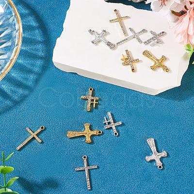 20Pcs 10 Styles Alloy Rhinestone Pendants FIND-TA0007-84-1