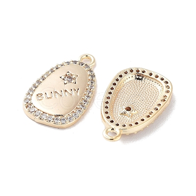 Brass Micro Pave Clear Cubic Zirconia Pendants KK-F871-26G-1