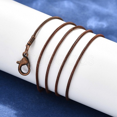 Brass Round Snake Chain Necklaces X-KK-F763-07R-1