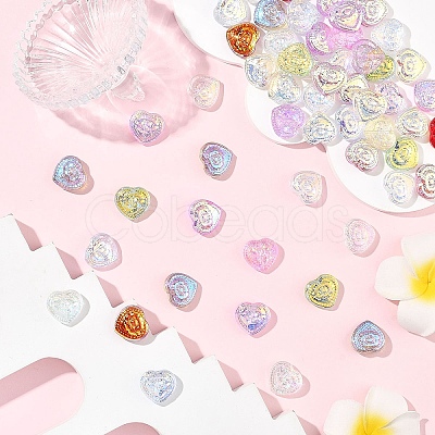 100Pcs 10 Colors Electroplate Baking Paint Glass Beads EGLA-YW0005-64-1