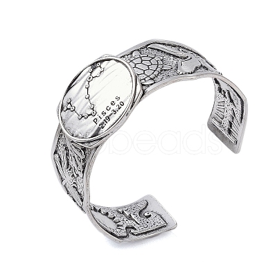 Constellation Alloy Open Cuff Bangles for Women Men LS-BJEW-C064-01AS-03-1