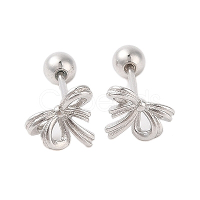 Bowknot Brass Ear Plugs Gauges for Women EJEW-P288-03P-1