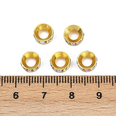 Brass Rhinestone Spacer Beads RB-A020-7mm-28G-1