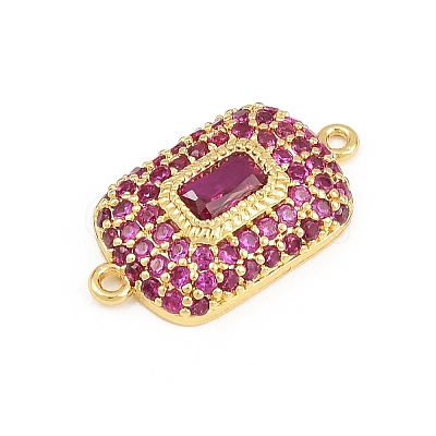 Brass Micro Pave Cubic Zirconia Connector Charms CU-CBAAB9C-01G-03-1