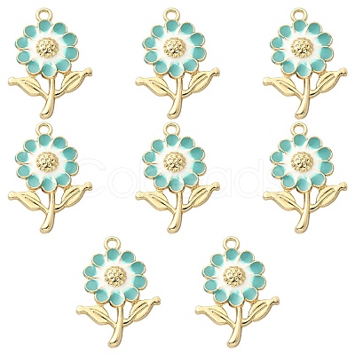 8Pcs Alloy Enamel Pendants ENAM-YW0002-31C-1