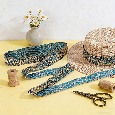 Ethnic Style Polyester Ribbon OCOR-WH0003-084A-1