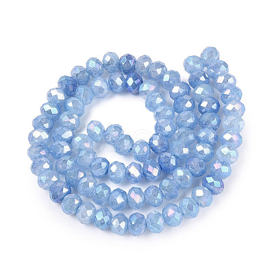 Dyed Crackle Imitation Jade Glass Beads Strands EGLA-Q131-02B-03-1