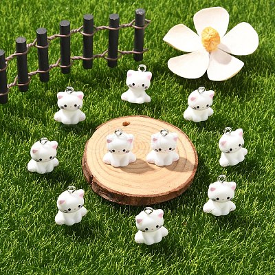 10Pcs Opaque Resin Pendants RESI-YW0004-51-1