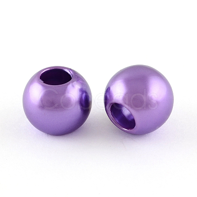 ABS Plastic Imitation Pearl European Beads MACR-R530-12mm-A64-1