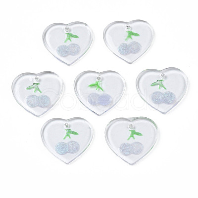 Transparent Resin Pendants RESI-N030-002D-1