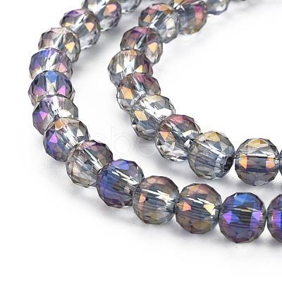 Electroplate Transparent Glass Beads Strands EGLA-T008-23-A02-1