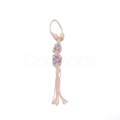 Irregular Gemstone Hanging Pendant Decoration HJEW-TAC0001-08B-1