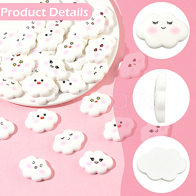 40Pcs 8 Styles Funny Opaque Resin Cabochons RESI-SC0036-69-1