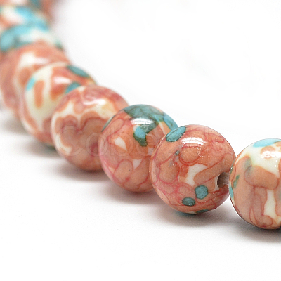 Synthetic Ocean White Jade Beads Strands G-S252-8mm-06-1