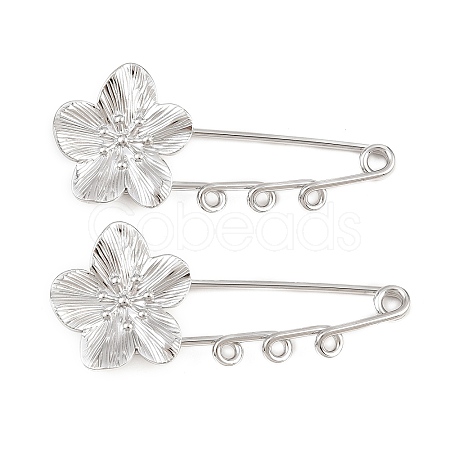 Peach Blossom 304 Stainless Steel Safety Pins Brooch Findings SA-CBA098D-14B-P03-1