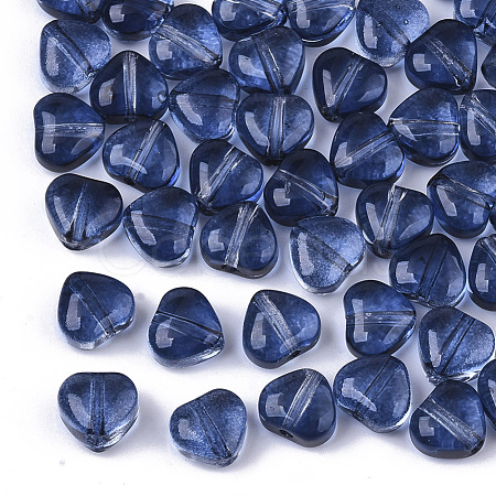 Transparent Spray Painted Glass Beads GLAA-N035-02-E02-1