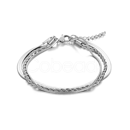 Stylish Stainless Steel Triple-layer Bracelets OB2318-1-1