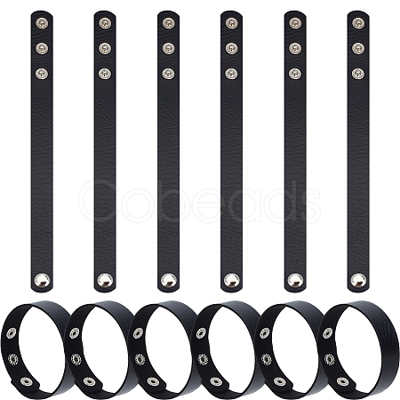 18Pcs PU Leather Snap Bracelets for Women Men BJEW-CY0001-13B-1