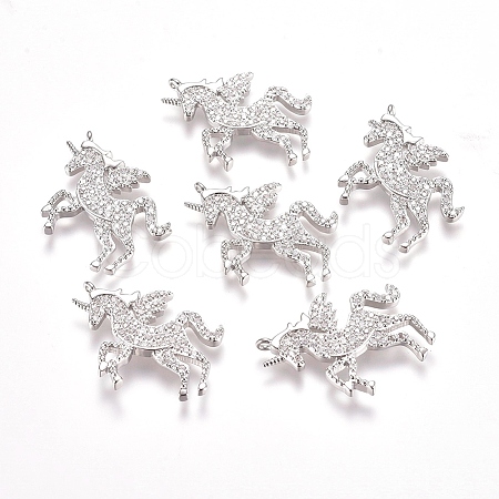 Brass Micro Pave Cubic Zirconia Pendants KK-I660-07P-1