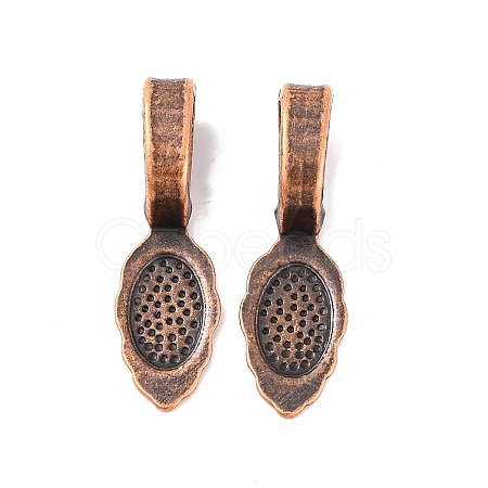 Tibetan Style Alloy Glue-on Flat Pad Bails LS-RLF10728Y-NF-1
